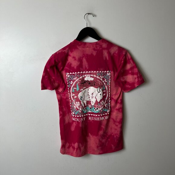 Vintage 80s Mount Rushmore T Shirt Adult Pink Gray Small S Tie Dye USA 50/50 - Picture 16 of 16